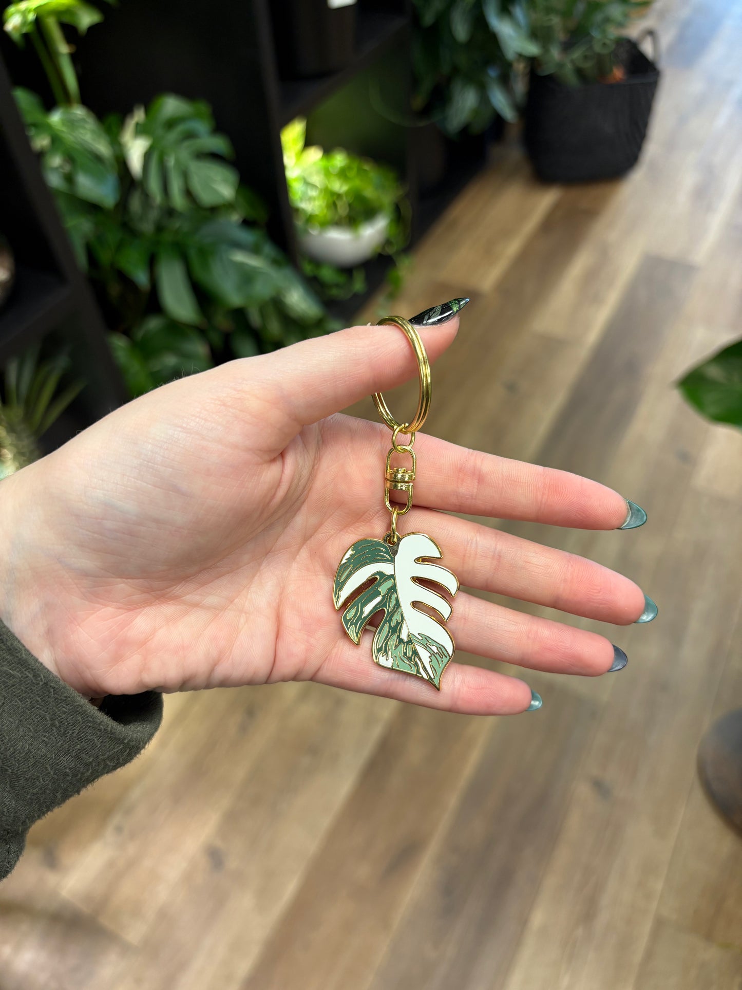 Monstera Albo Keychain