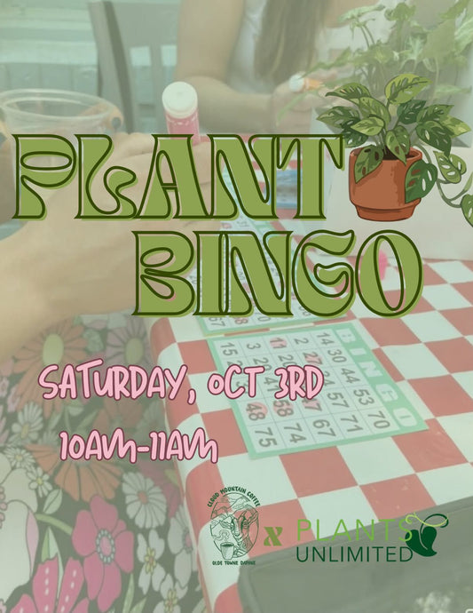Houseplant Bingo at Cloud Mountain Coffee | Oct. 3rd