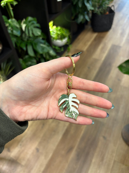 Monstera Albo Keychain